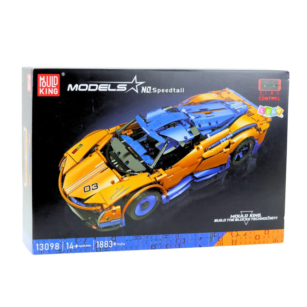 Građevinske kocke RC sportski auto plavo-narančasti 1883 kom_3