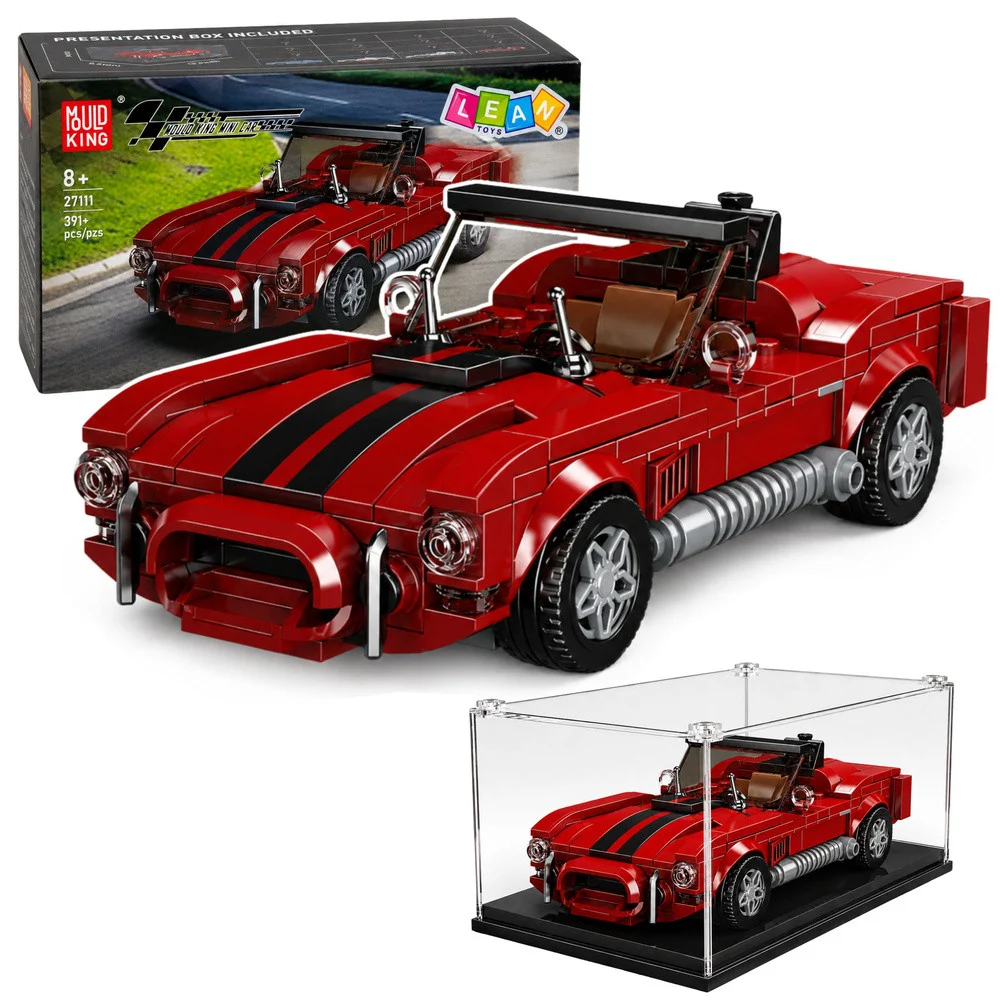Građevinske kocke klasični auto S.Cobra crveni s vitrinom 391 kom_1