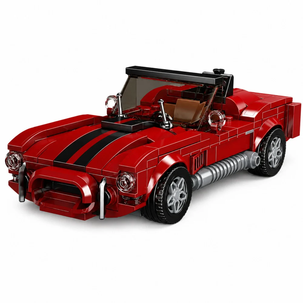 Građevinske kocke klasični auto S.Cobra crveni s vitrinom 391 kom_2
