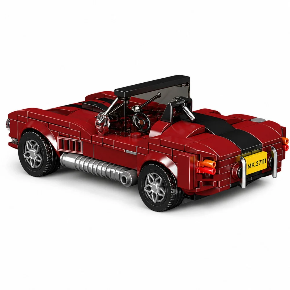 Građevinske kocke klasični auto S.Cobra crveni s vitrinom 391 kom_4