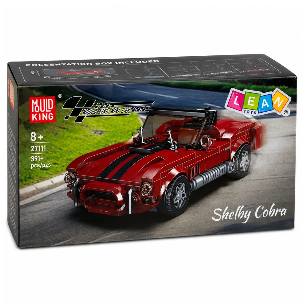 Građevinske kocke klasični auto S.Cobra crveni s vitrinom 391 kom_5