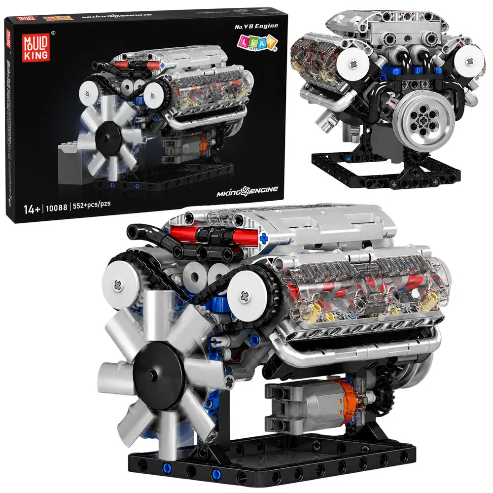 Građevinske kocke mehanički V8 motor, pokretni klipovi, 552 kom_1