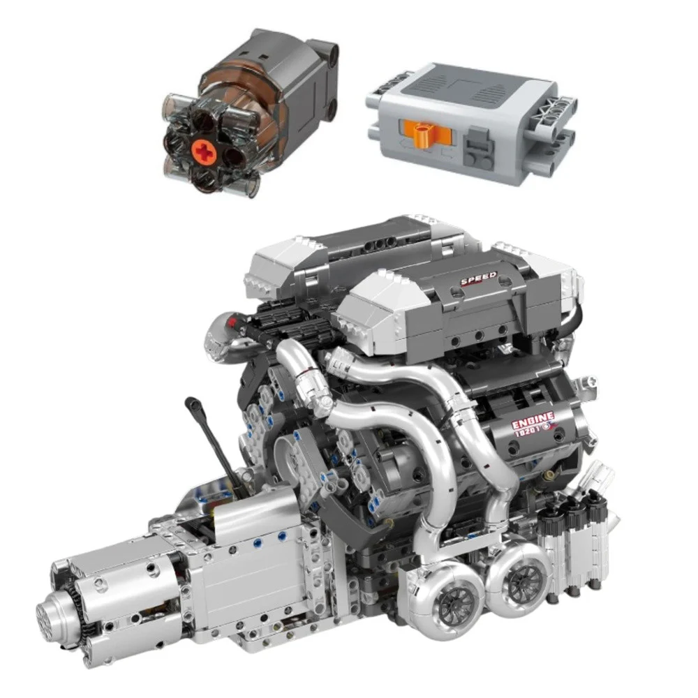 Građevinske kocke motor V8 s mjenjačem 2024 dijela_2