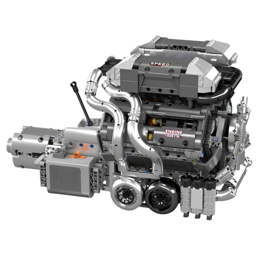 Građevinske kocke motor V8 s mjenjačem 2024 dijela_3