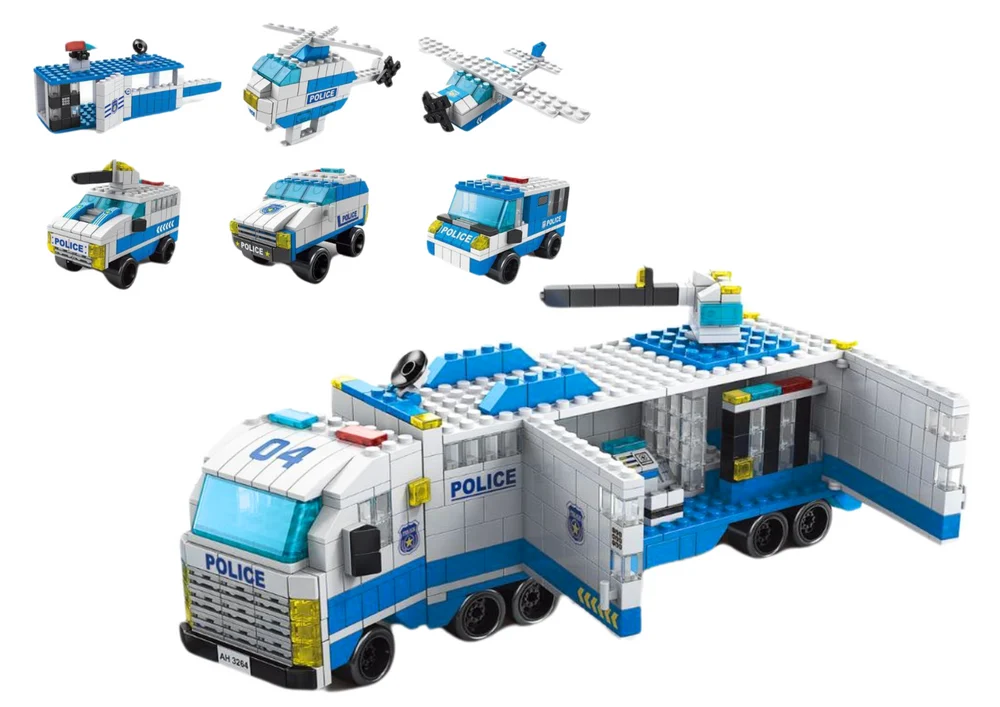 Građevinske kocke policijski kamion 6 u 1 - 1000 kom_2