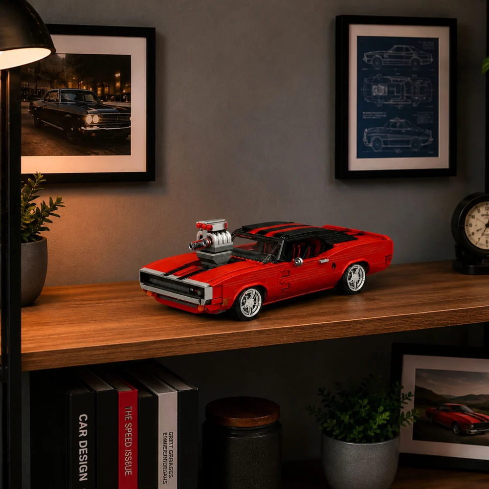 Građevinske kocke sportski automobil Charger, crveni, 1869 kom_3