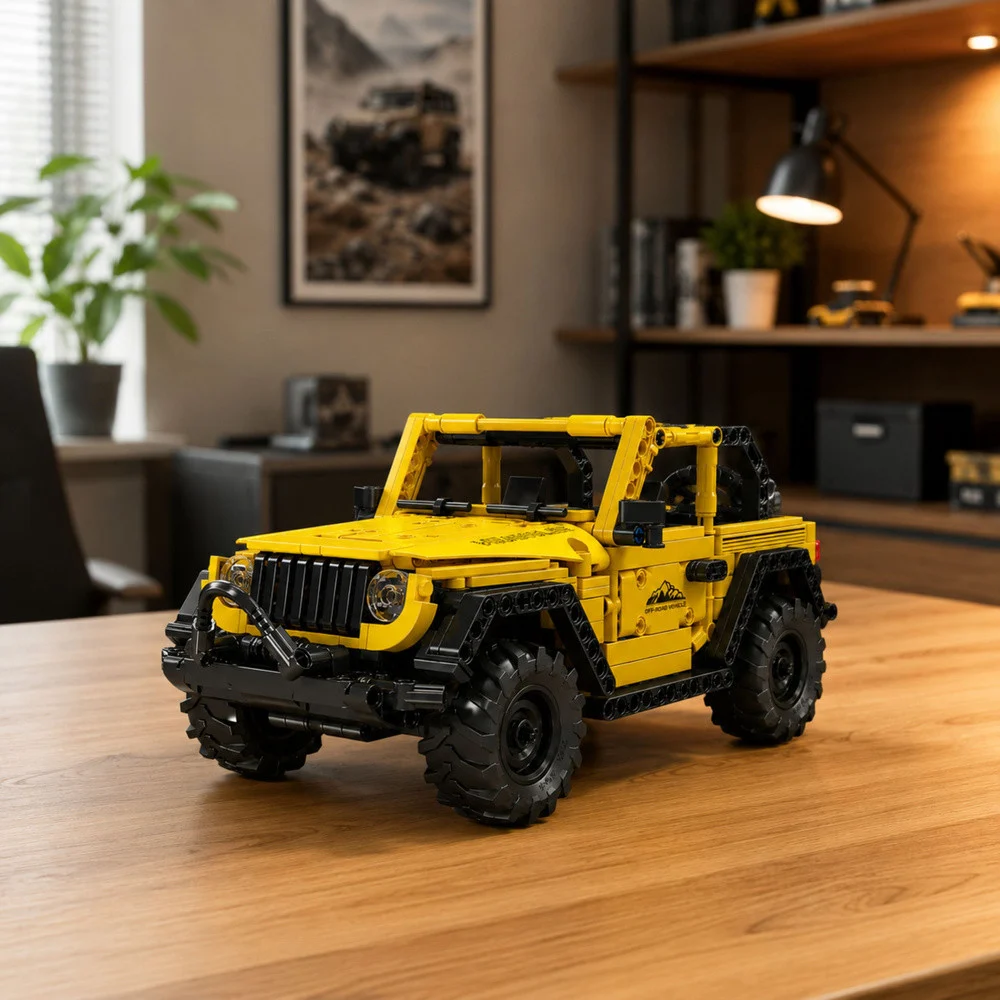 Građevinske kocke terensko vozilo Wrangler, žuti, 746 kom_3