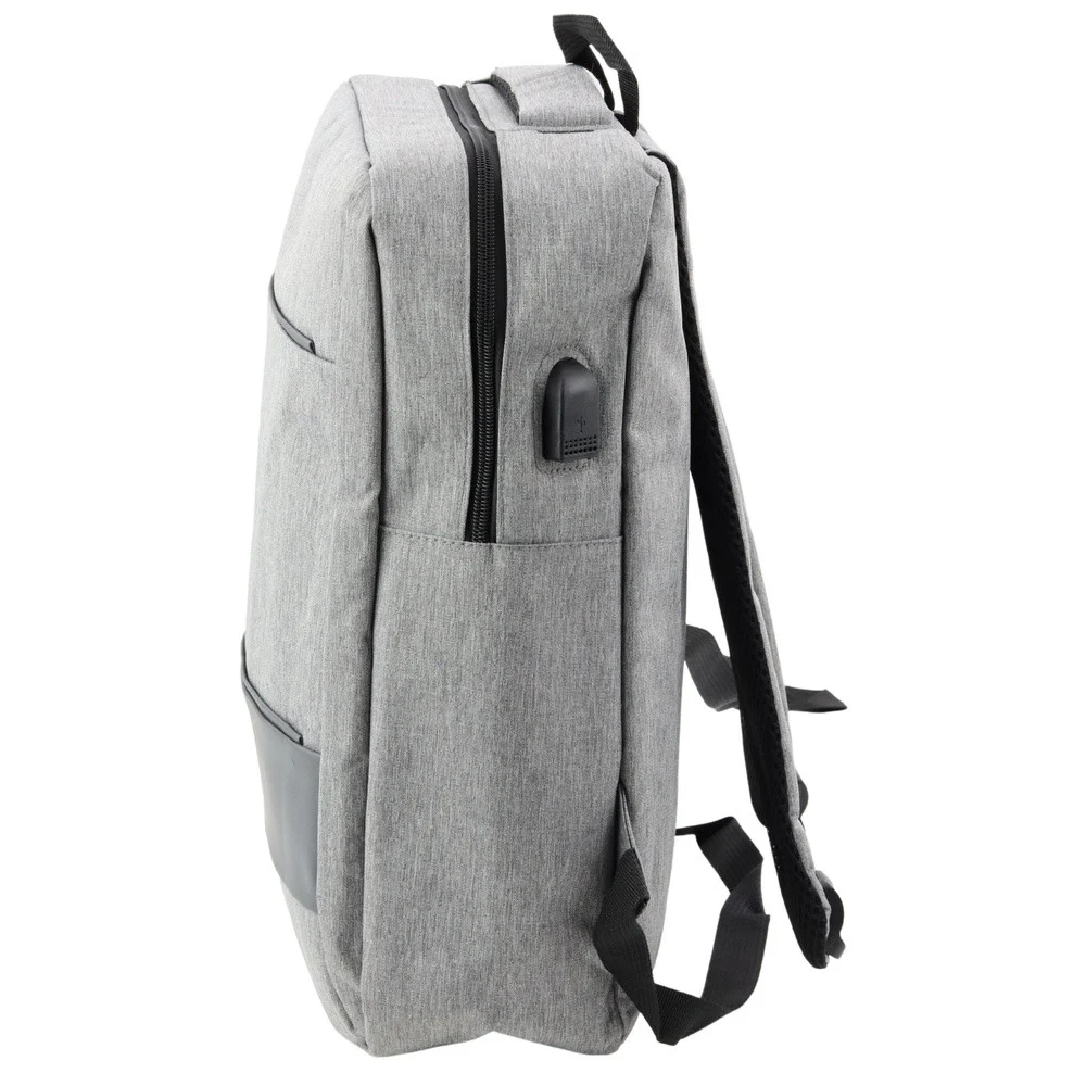 Gradski poslovni ruksak s USB-om i srednjim pretincem, sivi, 14L 40cm_2