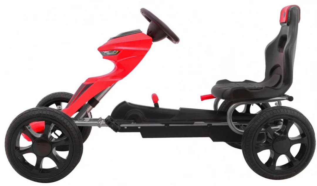 Grand Ride pedalni go-kart za djecu 3+ crveni + EVA kotači + podesivo sjedalo + ručna kočnica_10