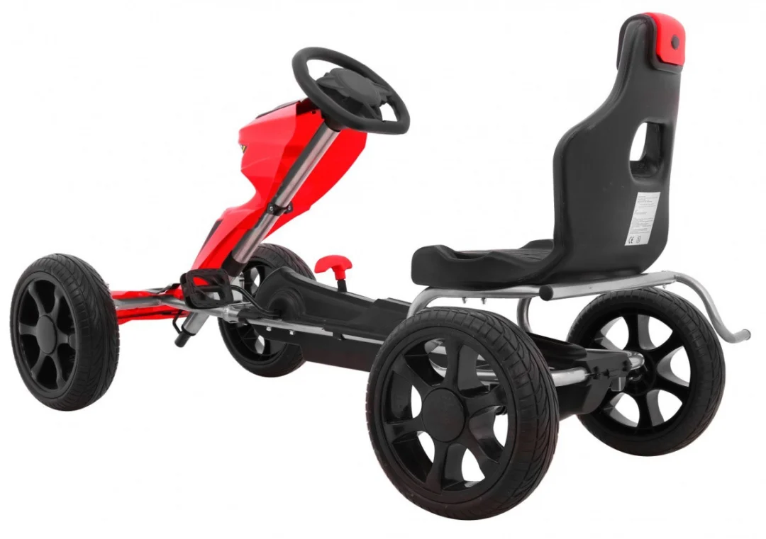 Grand Ride pedalni go-kart za djecu 3+ crveni + EVA kotači + podesivo sjedalo + ručna kočnica_11