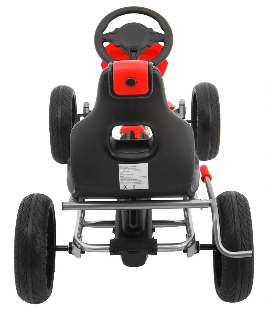 Grand Ride pedalni go-kart za djecu 3+ crveni + EVA kotači + podesivo sjedalo + ručna kočnica_3