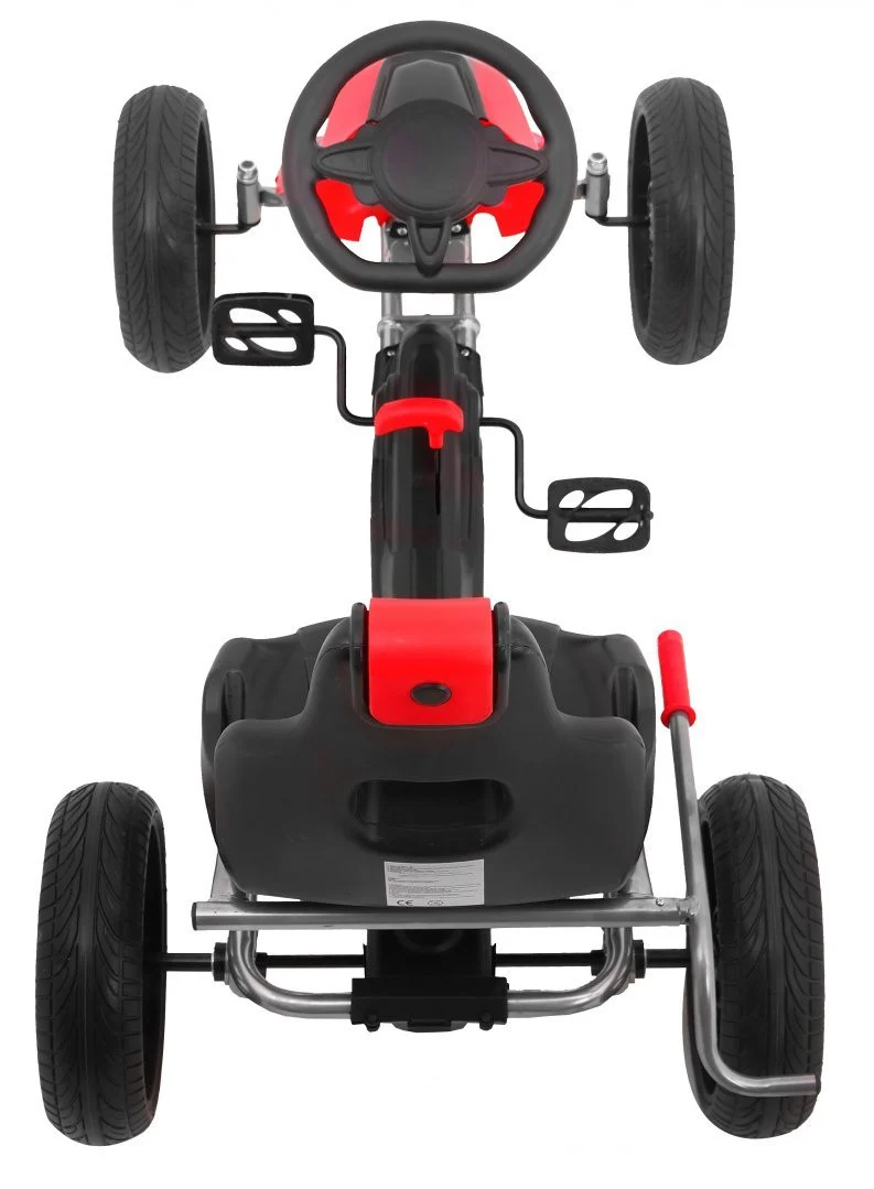 Grand Ride pedalni go-kart za djecu 3+ crveni + EVA kotači + podesivo sjedalo + ručna kočnica_4