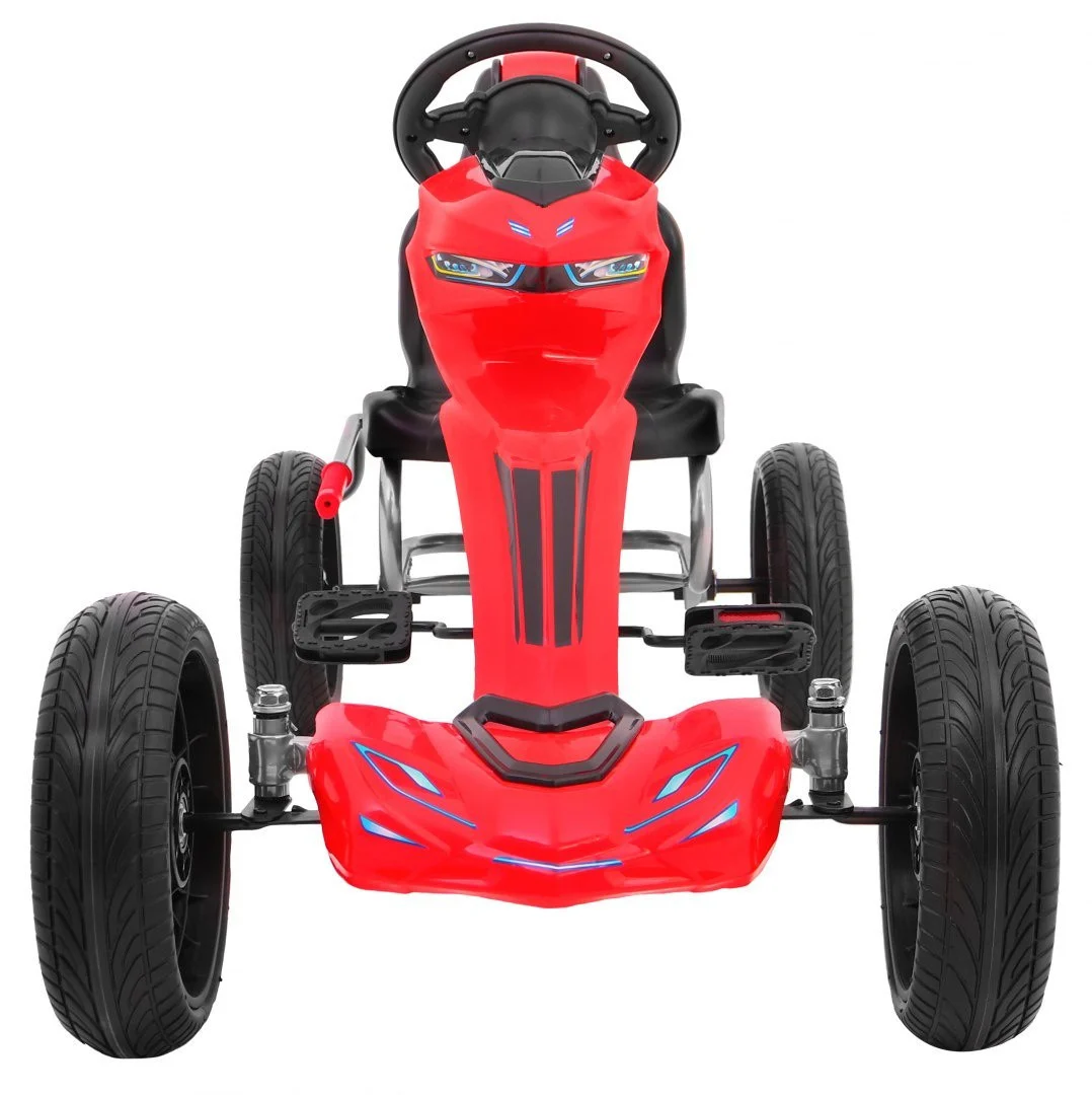 Grand Ride pedalni go-kart za djecu 3+ crveni + EVA kotači + podesivo sjedalo + ručna kočnica_9