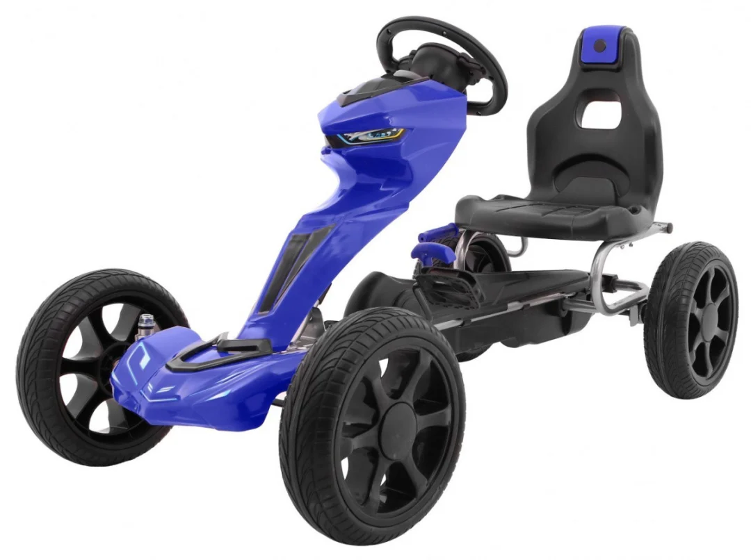 Grand Ride pedalni go-kart za djecu 3+ plavi + EVA kotači + podesivo sjedalo + ručna kočnica_1