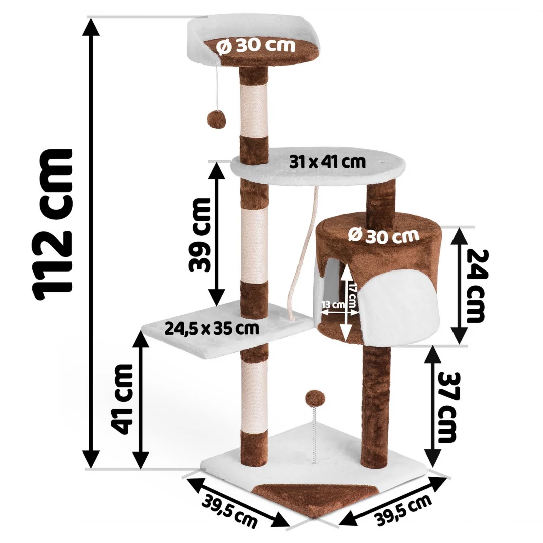 Grebalica za mačke 112 cm DR-260 smeđe-bijela Pethaus_5