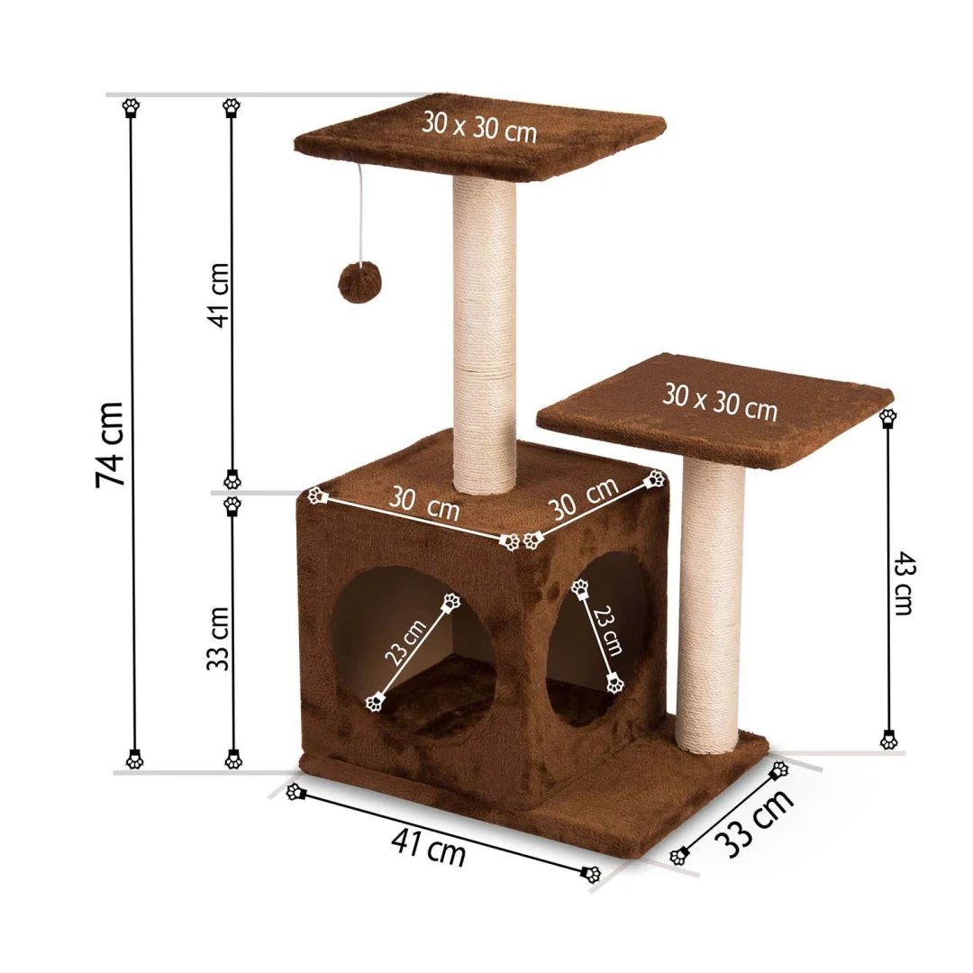 Grebalica za mačke 74 cm DR-251 smeđa Pethaus_5
