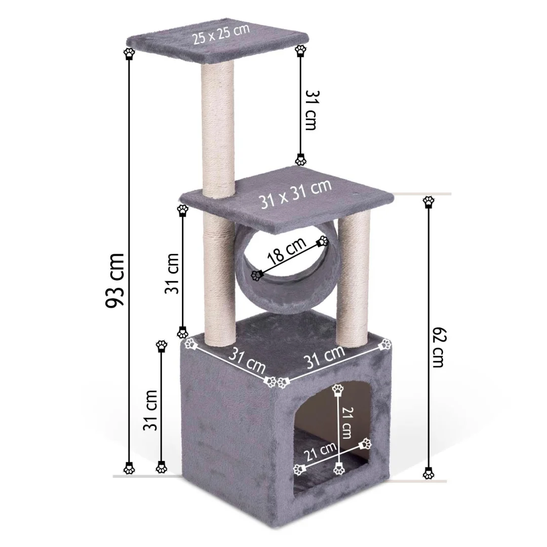 Grebalica za mačke 93 cm DR-265 svijetlo siva Pethaus_5