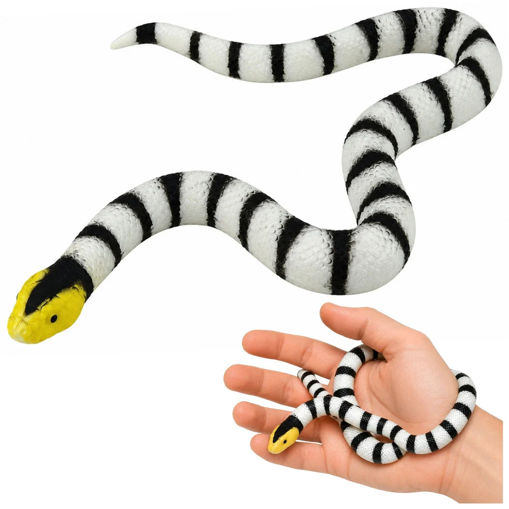 Gumena figurica zmije rastezljiva crno-bijela 33 cm_1