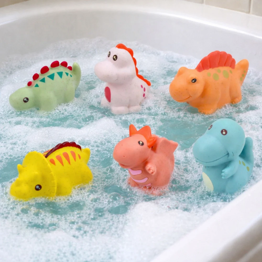 Gumeni dinosauri za kupanje pastelni 6 kom_3