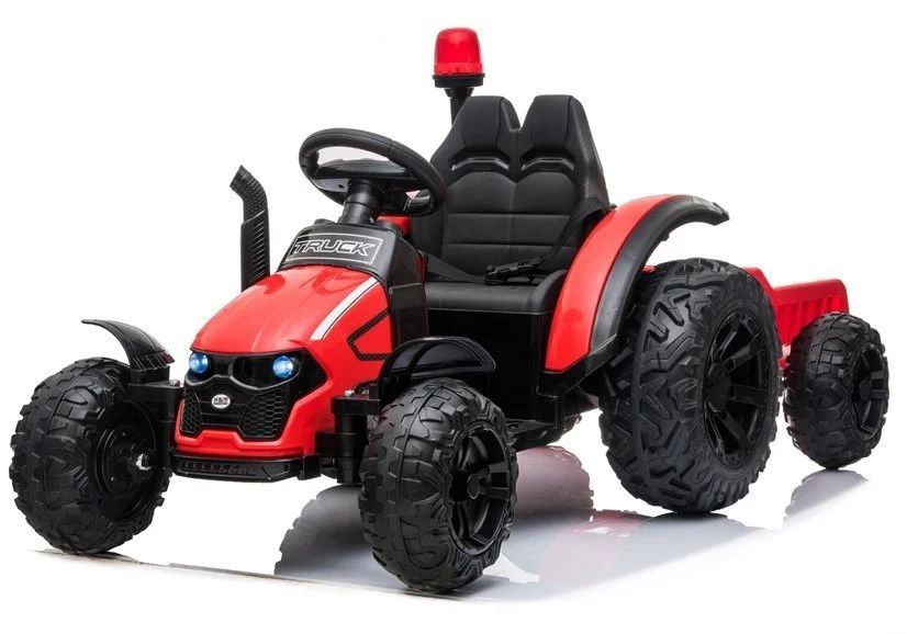 HZB-200 električni traktor s prikolicom, crveni auto na akumulator_2