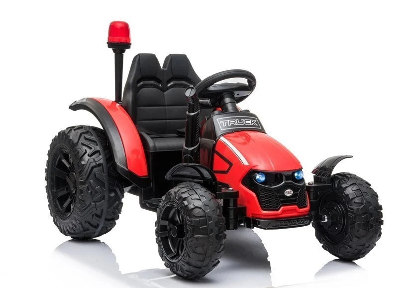 HZB-200 električni traktor s prikolicom, crveni auto na akumulator_3