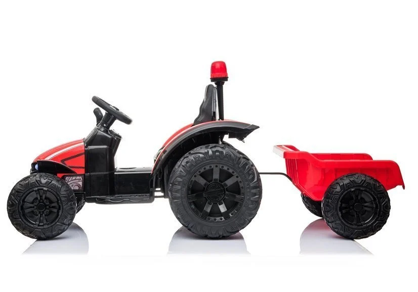HZB-200 električni traktor s prikolicom, crveni auto na akumulator_4