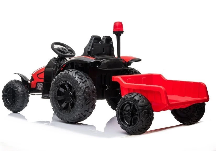 HZB-200 električni traktor s prikolicom, crveni auto na akumulator_5