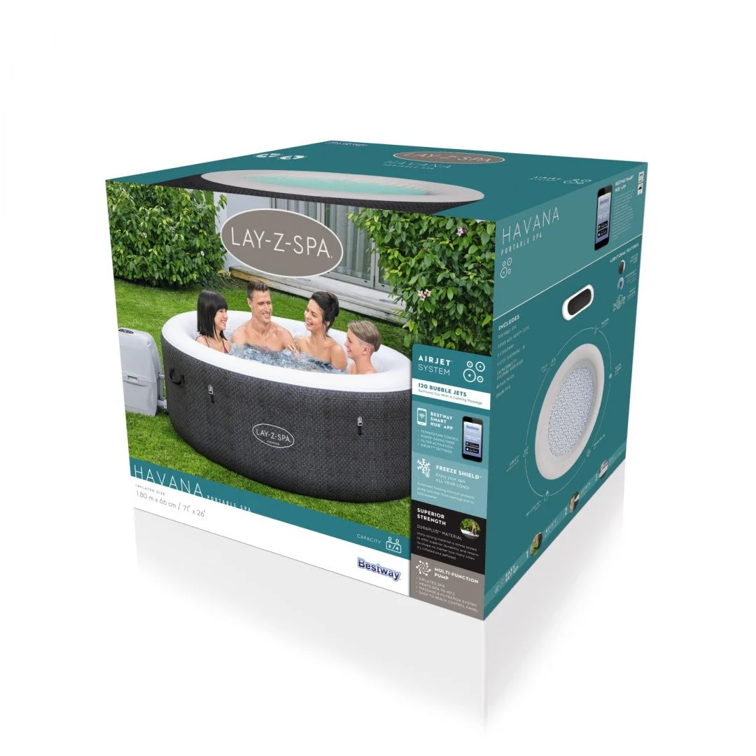 Havana Lay-Z-Spa AirJet vrtna hidromasažna kada BESTWAY za 4 osobe + pumpa + pribor_11