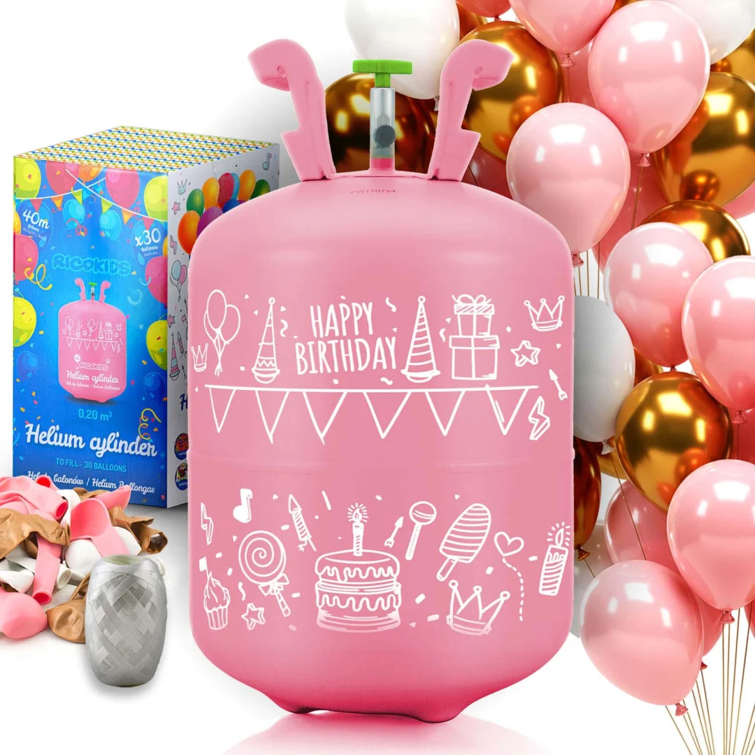 Helijev cilindar 0,20 m3 s balonima i vrpcom Ricokids, crvena_1