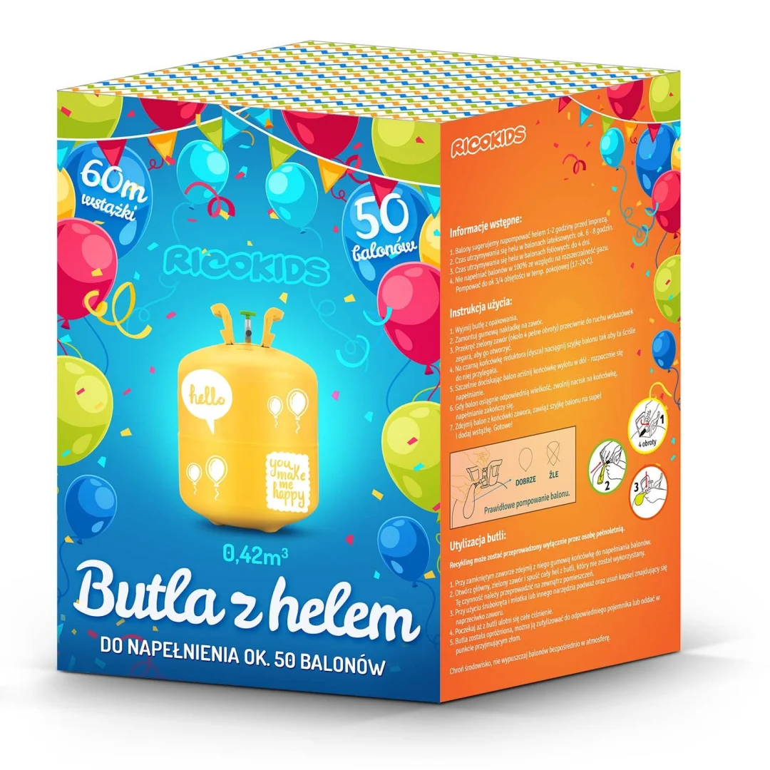 Helijumski cilindar 0,42m3 s balonima i Ricokids vrpcom_5