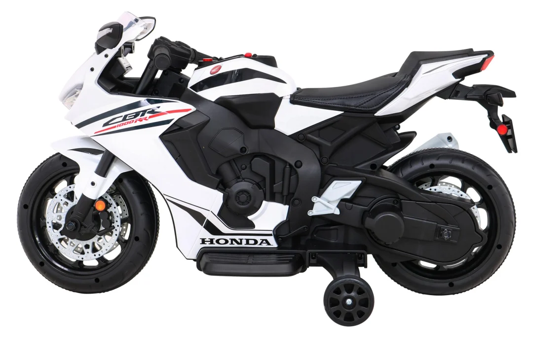 Honda CBR 1000RR Dječji motocikl na baterije, bijeli + MP3 zvukovi + pomoćni kotači, bijela motor na akumulator_4