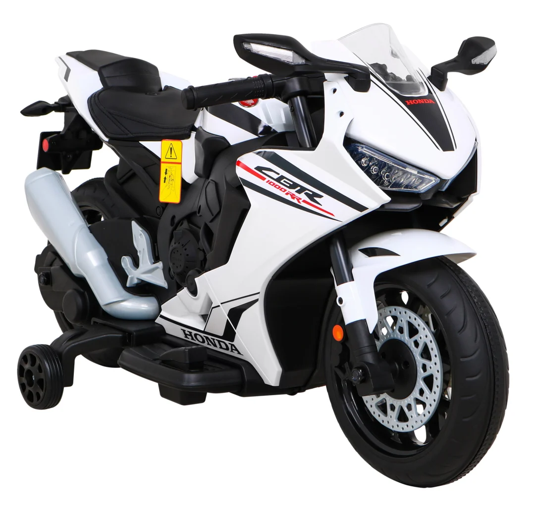 Honda CBR 1000RR Dječji motocikl na baterije, bijeli + MP3 zvukovi + pomoćni kotači, bijela motor na akumulator_8