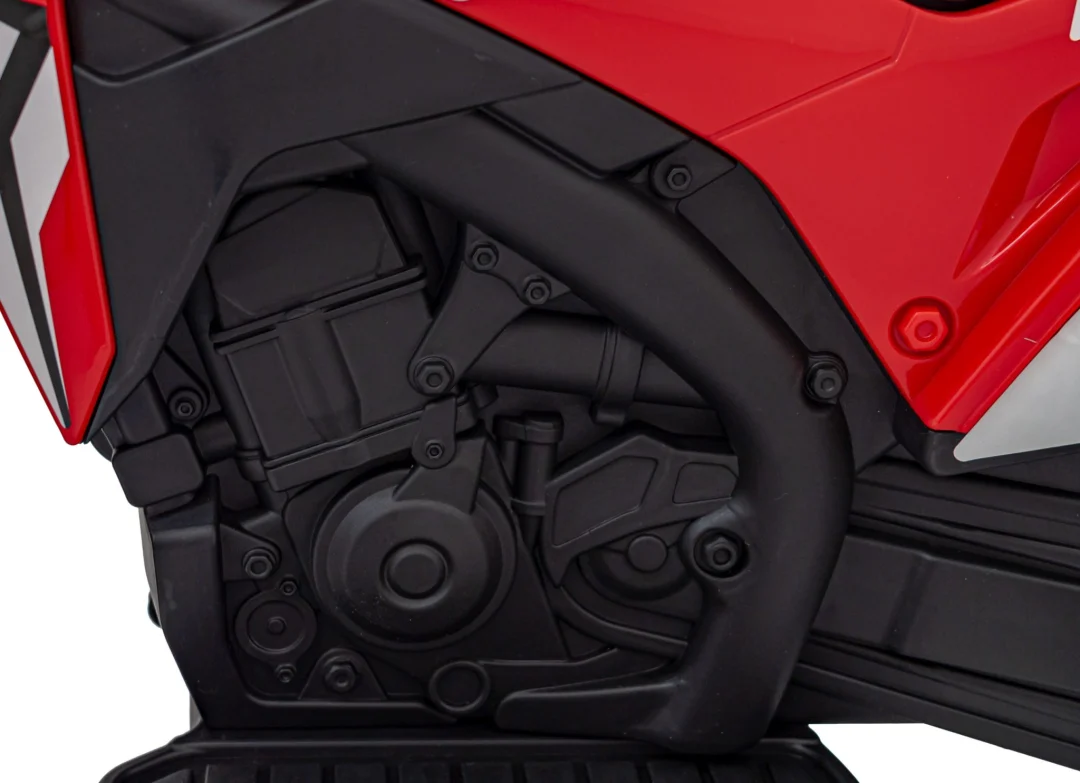 Honda CRF 450R Dječji kros motocikl na baterije, crveni + 3 kotača + gumena gazišta + truba, crvena motor na akumulator_16