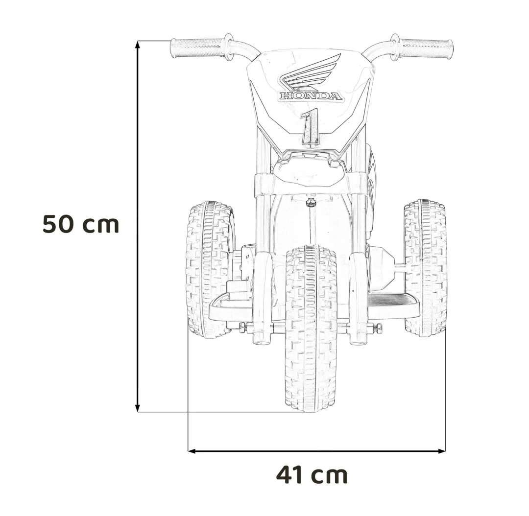 Honda CRF 450R Dječji kros motocikl na baterije, crveni + 3 kotača + gumena gazišta + truba, crvena motor na akumulator_2