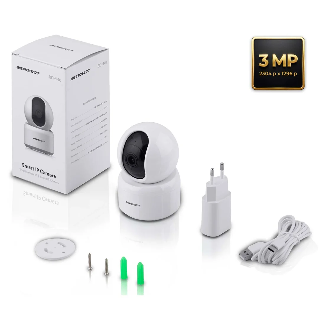 IP kamera 3MP rotirajući monitor za bebe Berdsen BD-940 bijela_14