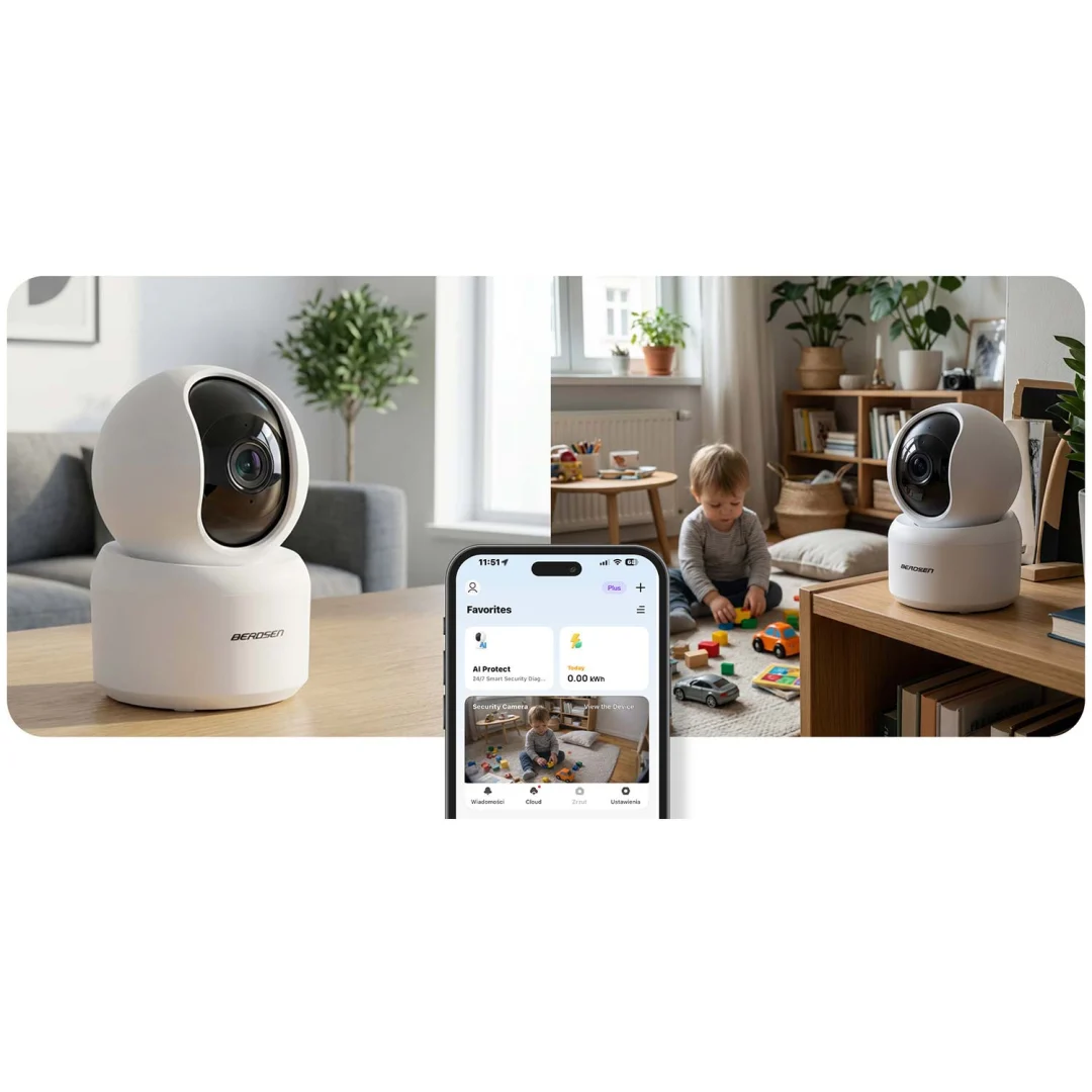 IP kamera 3MP rotirajući monitor za bebe Berdsen BD-940 bijela_16