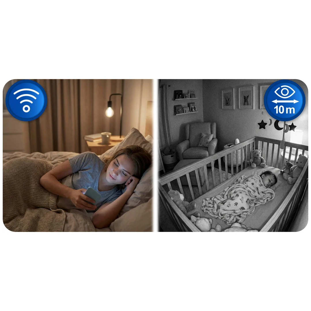 IP kamera 3MP rotirajući monitor za bebe Berdsen BD-942 bijela_16