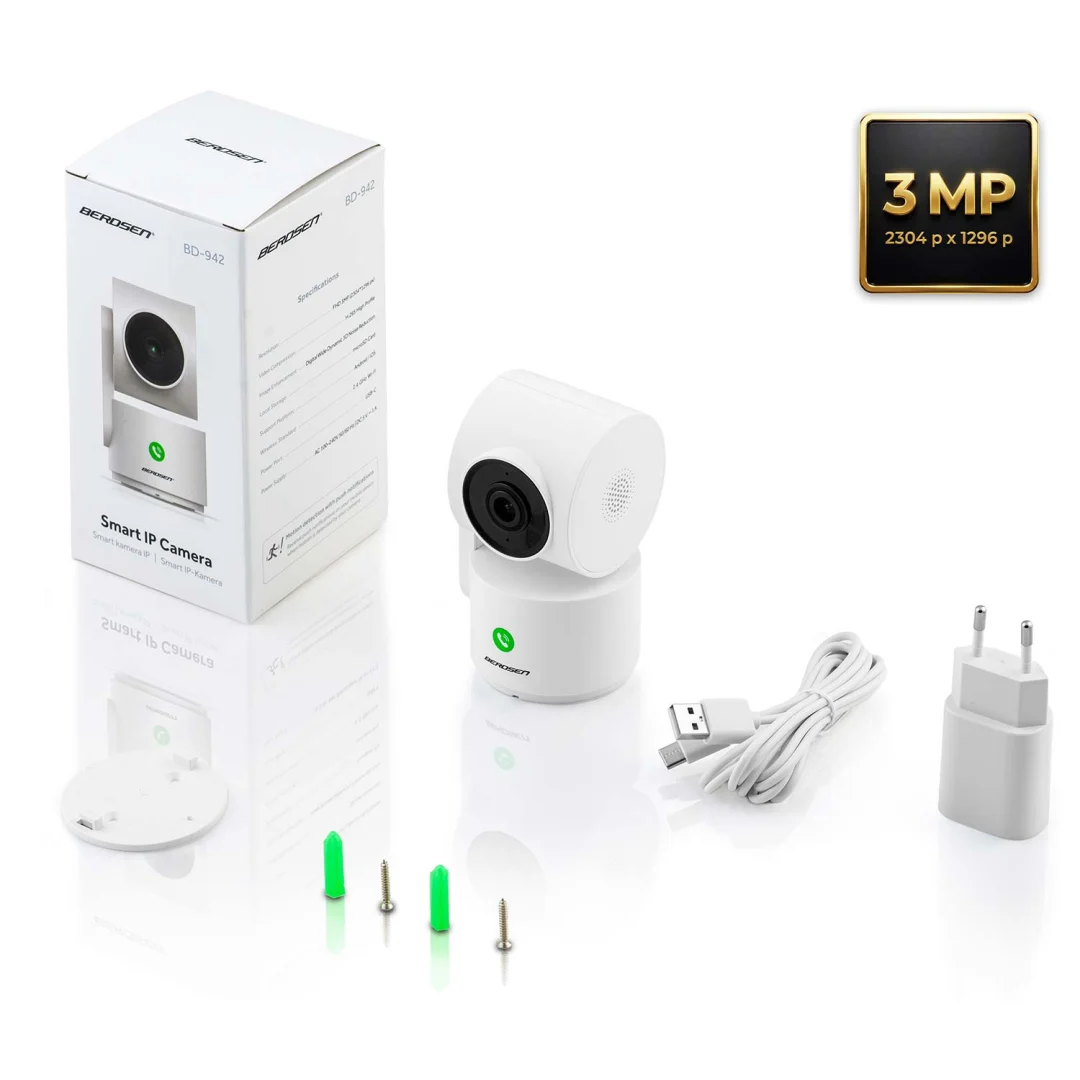 IP kamera 3MP rotirajući monitor za bebe Berdsen BD-942 bijela_18