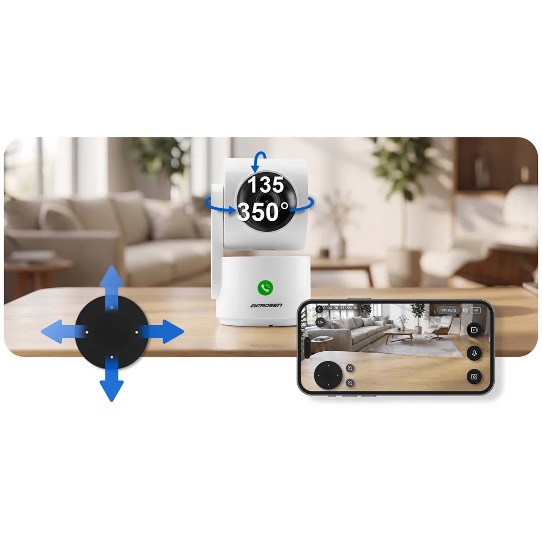 IP kamera 3MP rotirajući monitor za bebe Berdsen BD-942 bijela_6