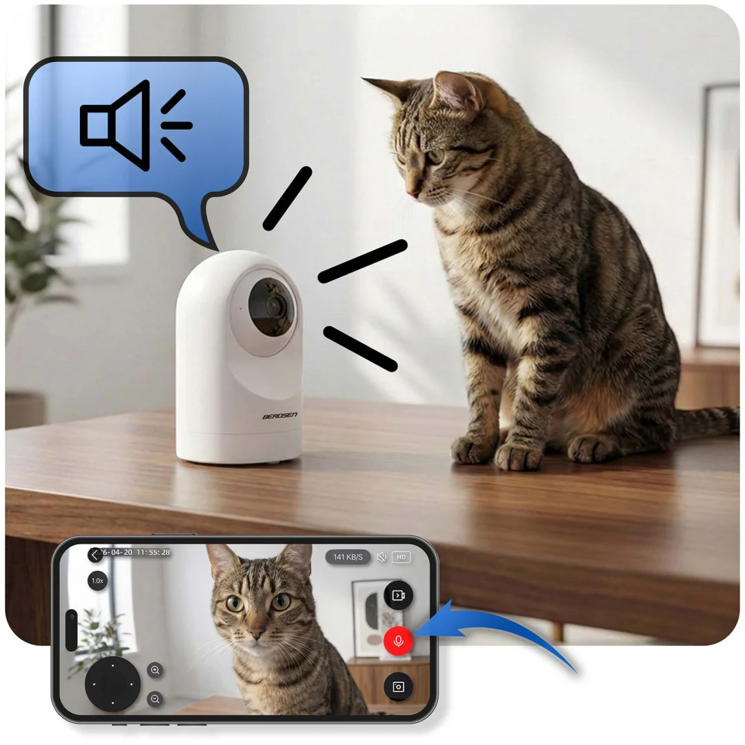IP kamera 5MP rotirajući monitor za bebe Berdsen BD-941 bijela_6