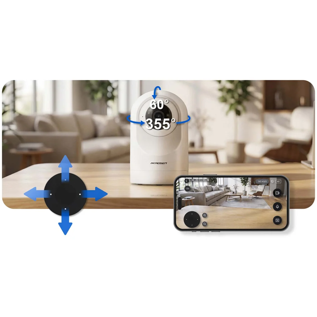 IP kamera 5MP rotirajući monitor za bebe Berdsen BD-941 bijela_7