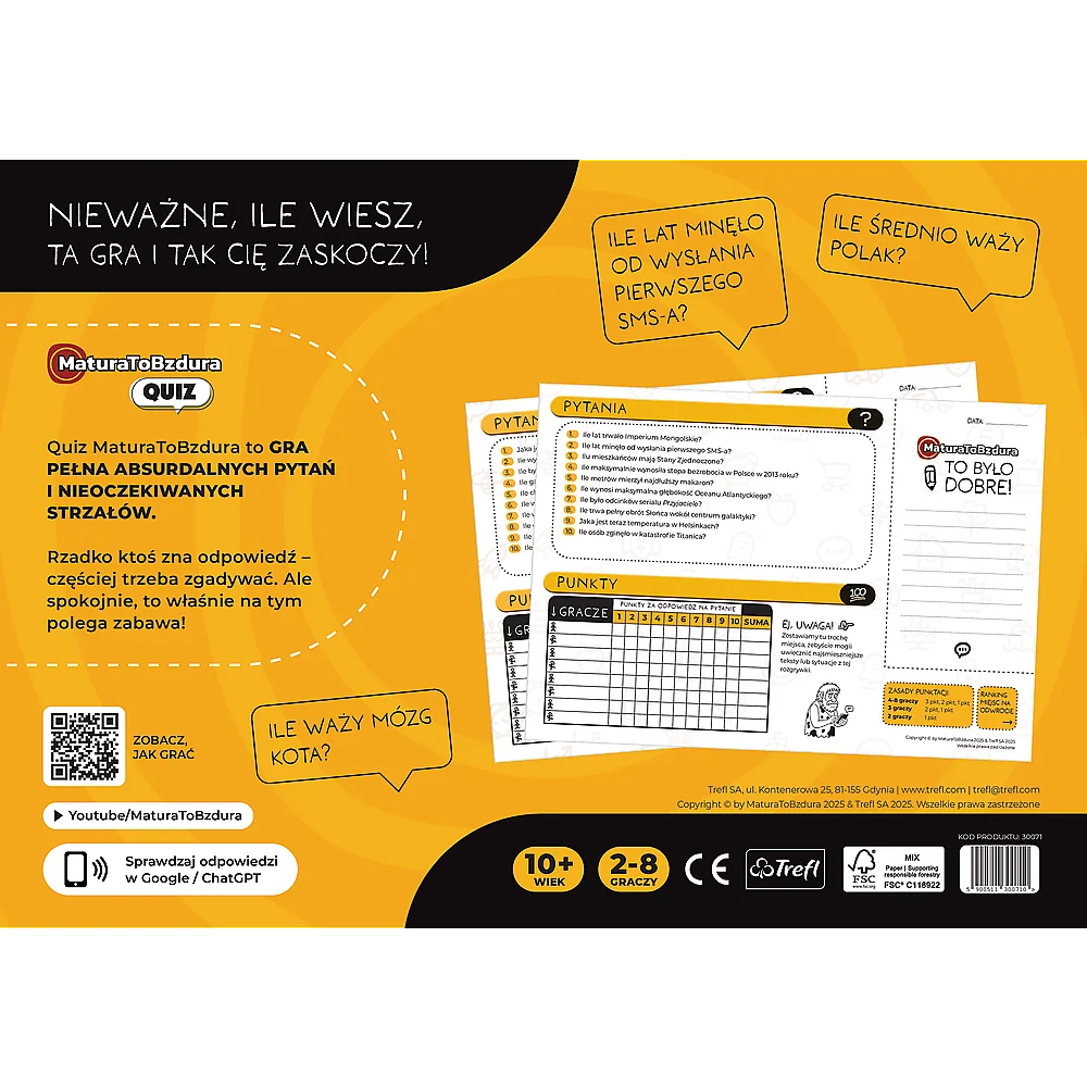 Igra MaturaToBzdura Quiz Trefl 30071_6