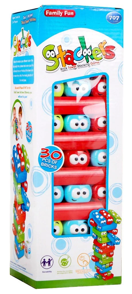 Igra spretnosti Jenga Junior za djecu 3+. Nestabilni toranj od kockica + kolorne grede, višebojan_2