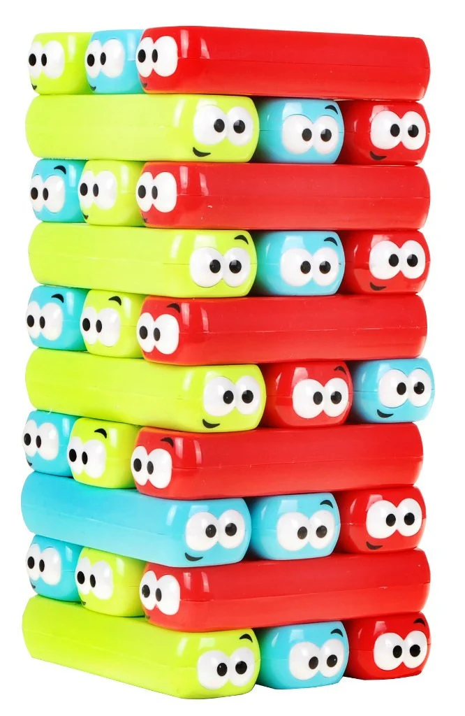 Igra spretnosti Jenga Junior za djecu 3+. Nestabilni toranj od kockica + kolorne grede, višebojan_4
