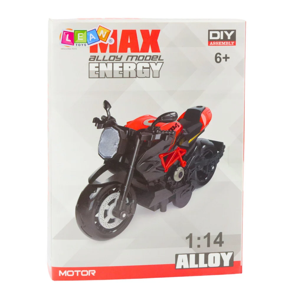 Igračka motocikl za sastavljanje vijaka metalna 1:14 DIY crno-plava_4