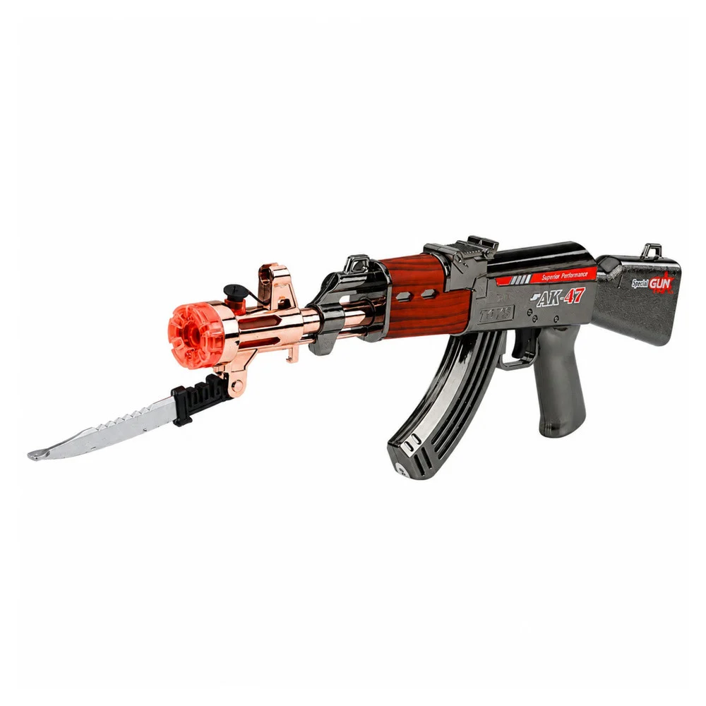 Igračka puška AK-47 sa svjetlima, zvukovima i dimnim efektom 45 cm_2