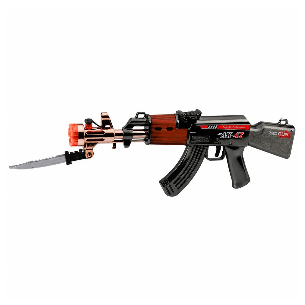 Igračka puška AK-47 sa svjetlima, zvukovima i dimnim efektom 45 cm_4