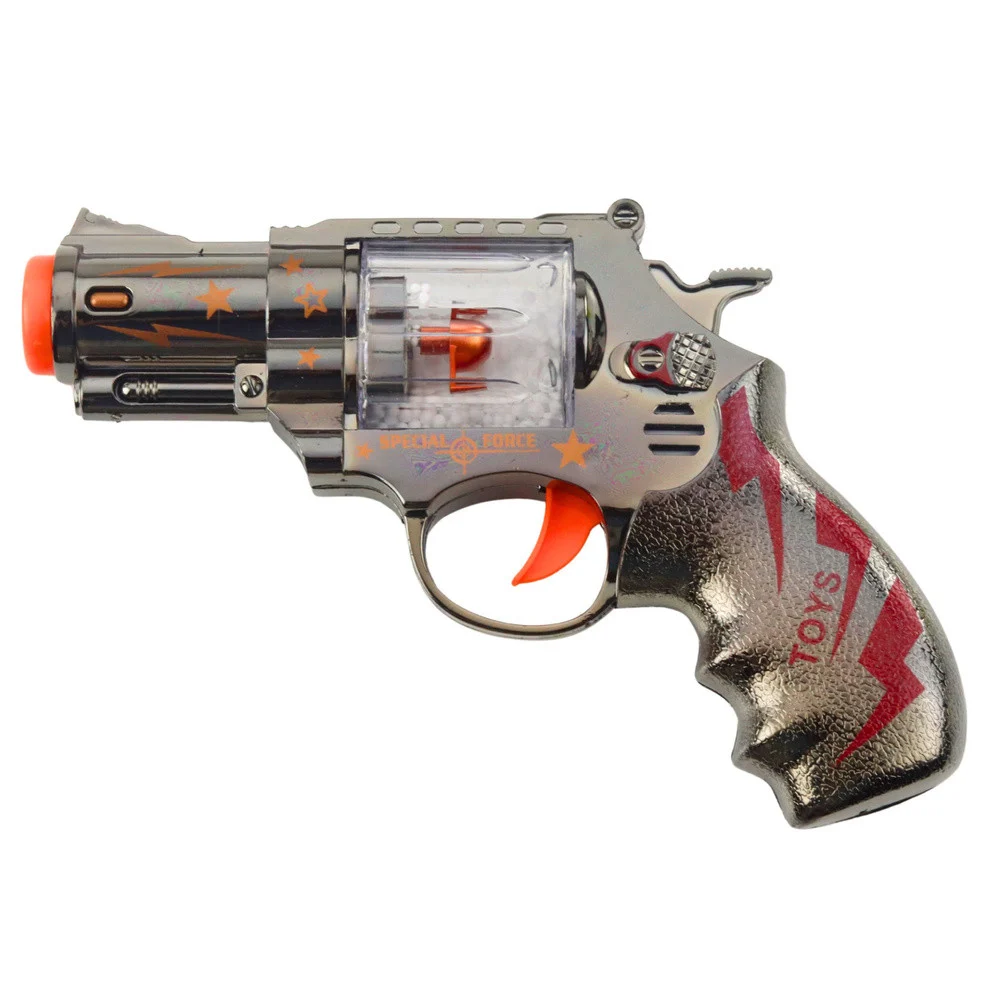 Igračka revolver sa svjetlima, zvukom i pokretnim kuglicama_2