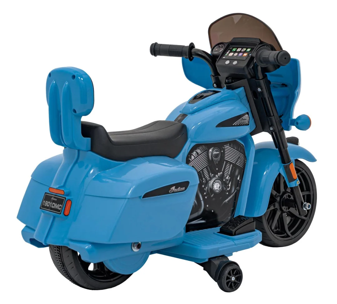 Indian chopper motocikl na akumulator, plavi motor na akumulator_9
