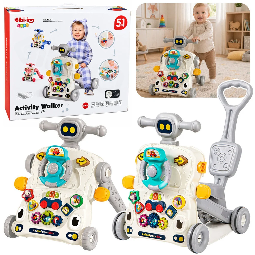 Interaktivna guralica stol romobil 5-u-1 sivi_1